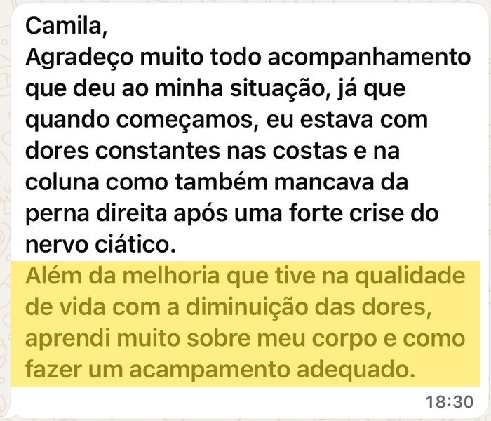 Print de depoimento de Anibal sobre o método Destrava, enviado pelo WhatsApp